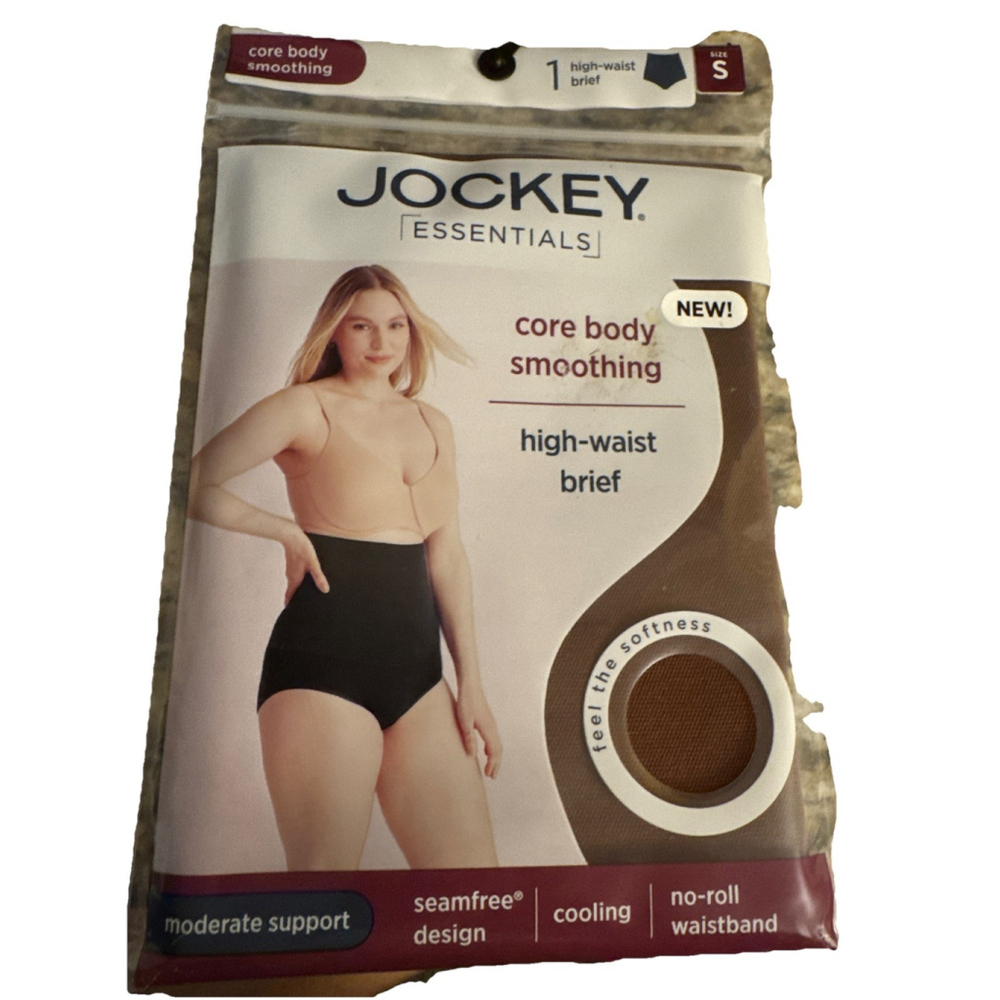 Jockey Essentials SMALL Core Body Smoothing HIGH WAIST Briefs BROWN